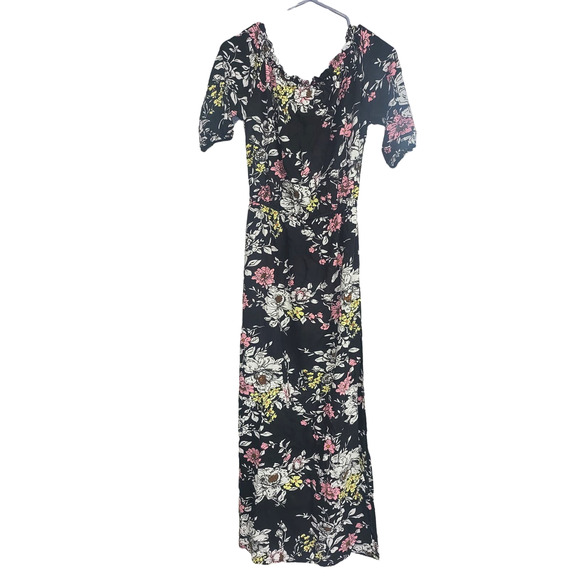 Auguste Black Floral Maxi Dress with High Side Slit - 6/8 - Picture 3 of 5